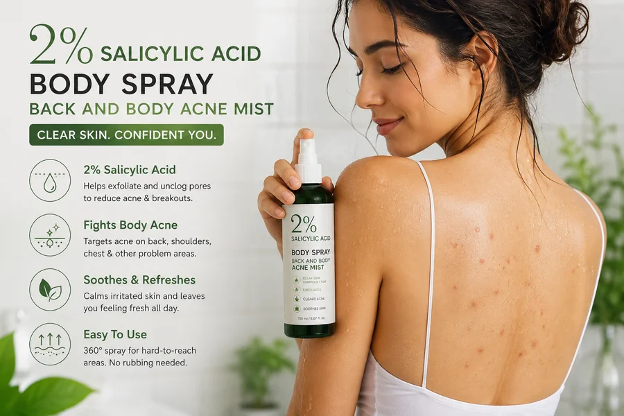 2 Salicylic Acid Body Spray Back And Body Acne Mist